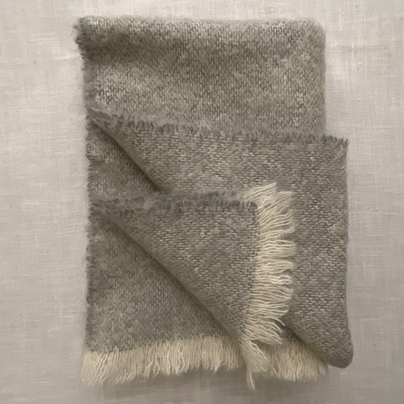The Citizenry Grey Mohair Wool Throw Blanket Wrap 56”x72”Made in Ireland NEW - Picture 1 of 14